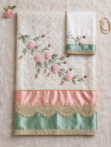 Sequins fabric with work rida