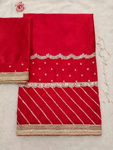 Red satin silk rida