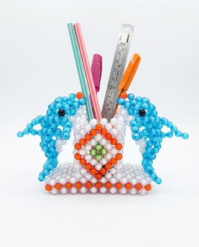 Beaded Dolphin Pen Stand