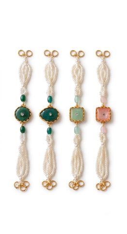Opulent Woven Pearl and Multi-Colored Gemstone Bracelet