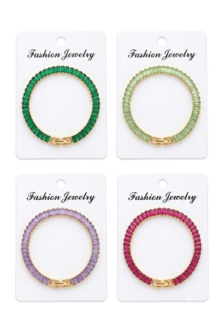 Vibrant Baguette-Cut Tennis Bracelet