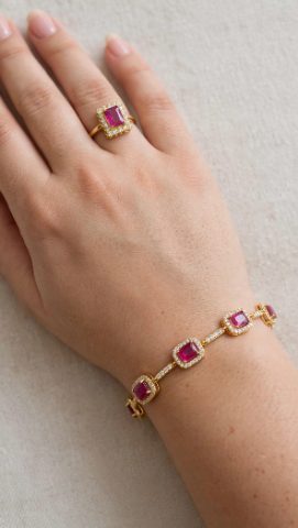 Manek bracelet with ring