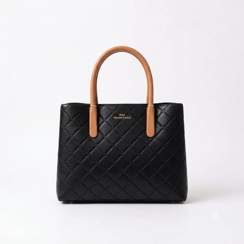 Quilted Luxe black Tote