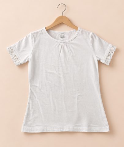 Half Sleeves Crochet Lace T-Shirt