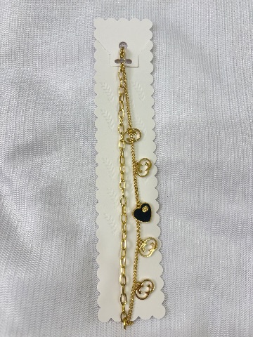 Anti tarnish two layered charm bracelet
