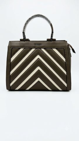 Olive green stipe bag